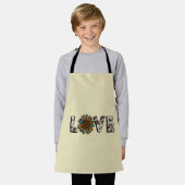 サンフラワーウエスタンラブボホサマーアニマルプリント エプロン (着用した状態)