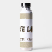 サンフラワーウエスタンラブボホサマー絵を描金ゴールド ウォーターボトル (左面)