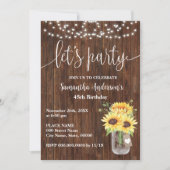 サンフラワーウエスタンレッツパーティー誕生日 招待状 (正面)