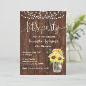 サンフラワーウエスタンレッツパーティー誕生日 招待状 (スタンド正面)