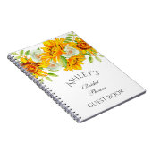 サンフラワーウォーターコロパーソナライズされたフローラゲストブック ノートブック (右側)
