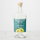 サンフラワーウッドレース素朴カントリーバーン リキュールボトルラベル (正面)