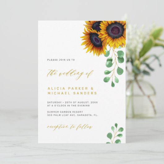 サンフラワーエレガントユーカリ結婚ルシス 招待状 (スタンド正面)