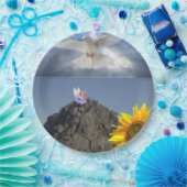 サンフラワーエンジェルホワイトドーブ紙プレート ペーパープレート (パーティー)