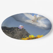 サンフラワーエンジェルホワイトドーブ紙プレート ペーパープレート (アングル)