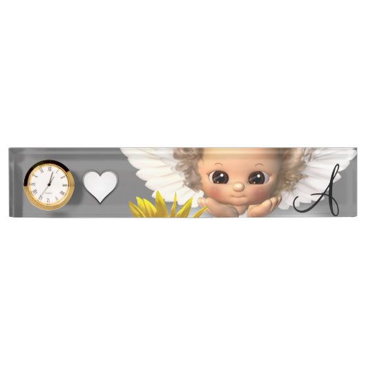 サンフラワーエンジェル机用ネームプレート デスクネームプレート (正面)