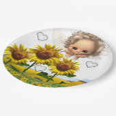 サンフラワーエンジェル紙プレート ペーパープレート (アングル)