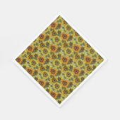 サンフラワーオンセージの背景葉オレンジエロ スタンダードランチョンナプキン (角)