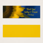 サンフラワーオンブルー結婚式の引き出物ラベル (正面&裏面)