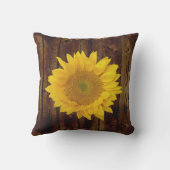 サンフラワーオンヴィンテージバーンウッドカントリー クッション (裏面)