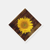 サンフラワーオンヴィンテージバーンウッドカントリー スタンダードカクテルナプキン (角)