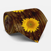サンフラワーオンヴィンテージバーンウッドカントリー ネクタイ (ロール)