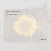 サンフラワーオンヴィンテージバーンウッドカントリー ポストカード (裏面)