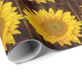 サンフラワーオンヴィンテージバーンウッドカントリー ラッピングペーパー (ロールコーナー)