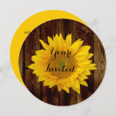 サンフラワーオンヴィンテージバーンウッドカントリー 招待状 (正面/裏面)