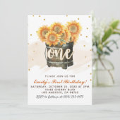 サンフラワーオータムファースト誕生日招待状 招待状 (スタンド正面)