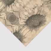 サンフラワーオールドヴィンテージセピアシックフローラカントリー 薄葉紙 (詳細)