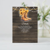 サンフラワーカウボーイブーツバーンウッドウェスタン結婚ズ エンクロージャーカード (スタンド正面)