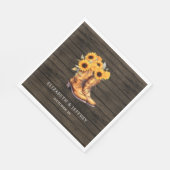 サンフラワーカウボーイブーツバーンウッドウェスタン結婚ズ スタンダードランチョンナプキン (角)