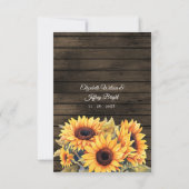 サンフラワーカウボーイブーツバーンウッドウェスタン結婚ズ 出欠カード (裏面)