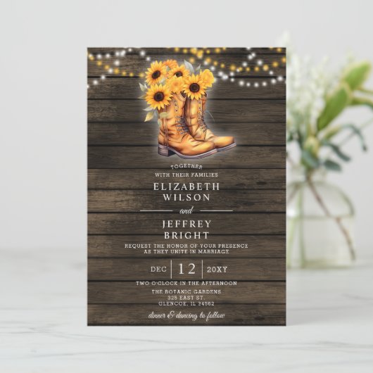 サンフラワーカウボーイブーツバーンウッドウェスタン結婚ズ 招待状 (スタンド正面)