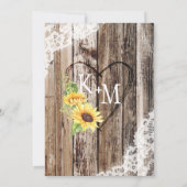 サンフラワーカウースカルバーンウッド素朴ブライダルシャワー 招待状 (裏面)