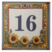 サンフラワーカスタムハウスナンバープレートサインプラーク タイル (正面)