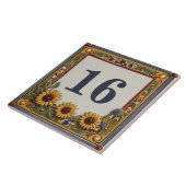 サンフラワーカスタムハウスナンバープレートサインプラーク タイル (側面)