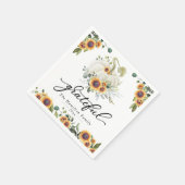 サンフラワーカボチャ緑の感謝祭 スタンダードカクテルナプキン (角)