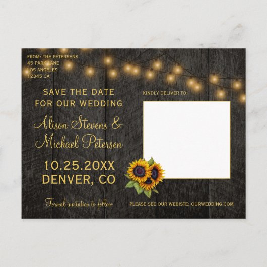 サンフラワーカントリーの納屋の木は日付結婚を除く 案内ポストカード (裏面)