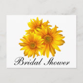サンフラワーカントリーイエローフローラブライダルシャワー インビテーションポストカード (正面)