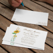 サンフラワーカントリーイエローフローラブライダルシャワー インビテーションポストカード