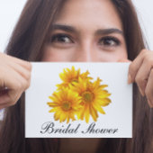 サンフラワーカントリーイエローフローラブライダルシャワー インビテーションポストカード