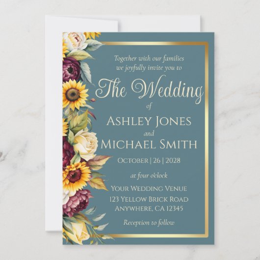 サンフラワーカントリーエレガンス結婚ズ 招待状 (正面)