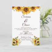 サンフラワーカントリーシック結婚式招待状 招待状 (スタンド正面)