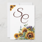 サンフラワーカントリーシック結婚式招待状 招待状 (裏面)