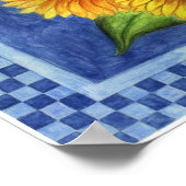 サンフラワーカントリーフォークアートポスタープリント ポスター (角)