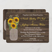 サンフラワーカントリーメイスンジャー結婚式招待状 招待状 (正面/裏面)