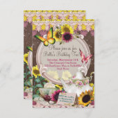 サンフラワーガーデンティーパーティの招待状 招待状 (正面/裏面)