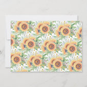 サンフラワーガーデンフローラブライダルシャワー 招待状 (裏面)