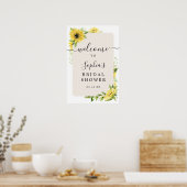 サンフラワーガーデンブライダルシャワーウェルカムサイン ポスター (キッチン)