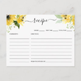 サンフラワーガーデンブライダルシャワーレシピ ポストカード