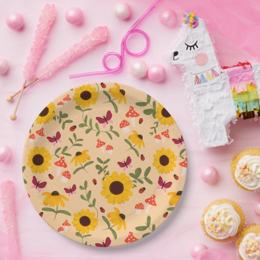 サンフラワーガーデン紙プレート ペーパープレート (パーティー)