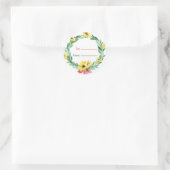 サンフラワークリスマスリースのステッカーへ及びステッカーから ラウンドシール (バッグ)