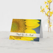 サンフラワークローズアップ写真ありがとう カード (黄色い花)