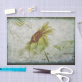 サンフラワーグリーングレーヴィンテージグランジアンティーク 薄葉紙 (クラフト)