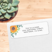 サンフラワーグリーン差出人住所ラベル ラベル