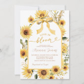 サンフラワーコケットボウラブイン開花ブライダルシャワー 招待状 (正面)