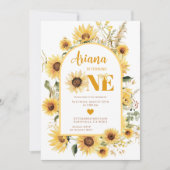 サンフラワーコケット第1誕生日招待状 招待状 (正面)