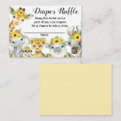 サンフラワーサファリベイビーシャワーおむつラッフルチケット 名刺 (正面/裏面)